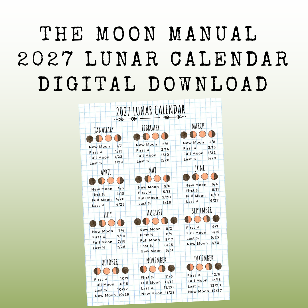 2027 Lunar Calendar Digital Download