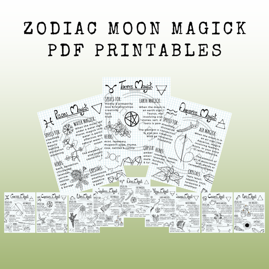 Zodiac Moon Magick Digital Download Printouts